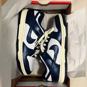 Brand new low dunks in vintage Midnight Navy